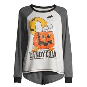 Women’s Plus Peanuts Halloween Pajamas 2-Piece Set